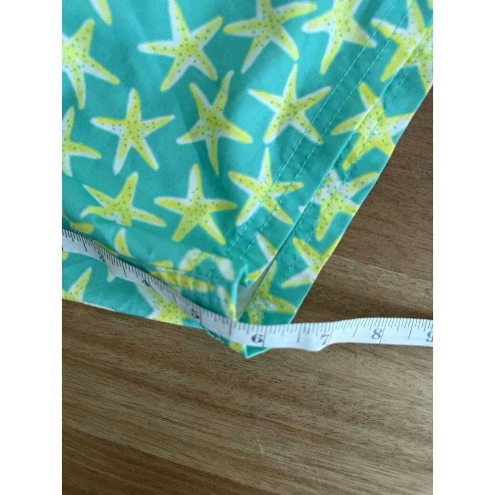 J.Crew‎ Flex Swim Trunks Men's Size S Green Starfish Print Mesh Lined j crew